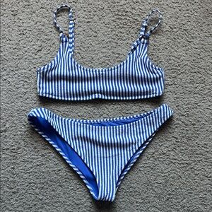 Cabana Del Sol Striped Bikini Set